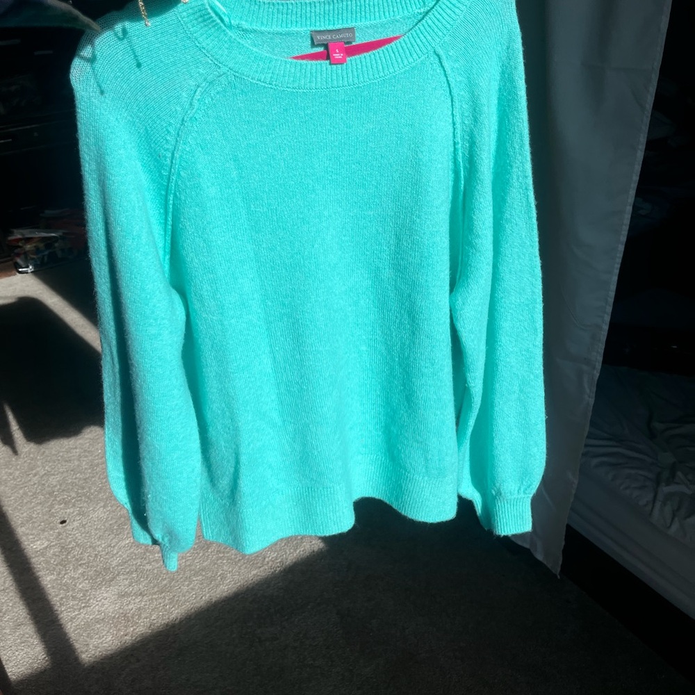 Vince Camuto Turquoise Crew Neck Sweater